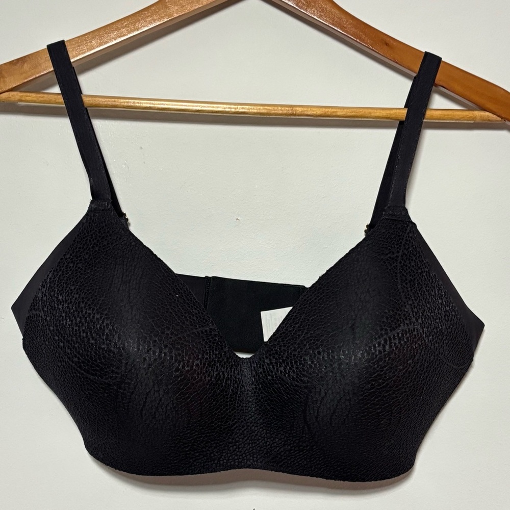 Knix Lace WingWoman's Contour Bra Black Wireless Soft Lace Size 7 NWT XL Goth - Picture 2 of 10